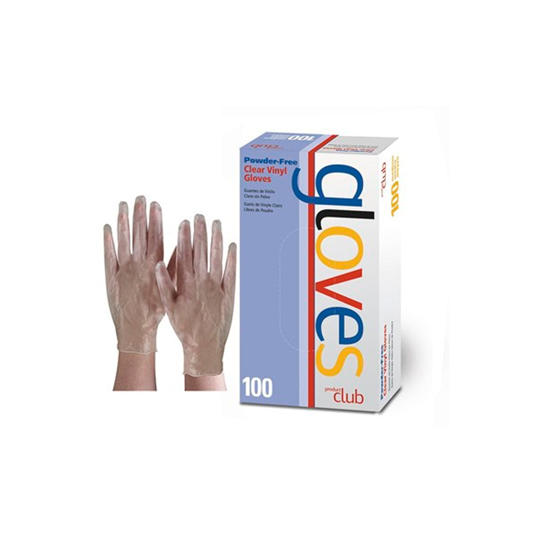 Product Club Powder Free Clear Vinyl Disposable Gloves - 100 Ct